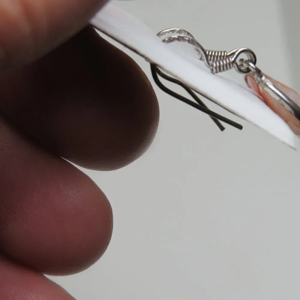 Sterling Silver Lab Created Ruby Earring Hand Crafted